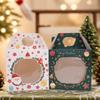 WTEMPO 12PCS 4-Style Christmas Gift Boxes Transparent Window Hand-held Boxes DIY Foldable Christmas Series Patterns Printed Packaging Boxes