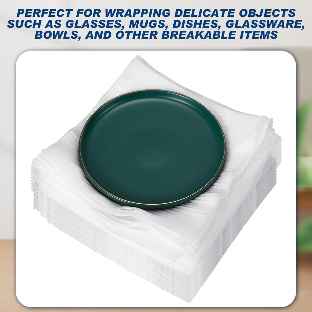 PerKoop 120 Pack Thickening Foam Sheets Pouches 12" x 12" for Packing Dishes, Foam Material Wrap Cushioning, Moving Supplies for Packing Storage and
