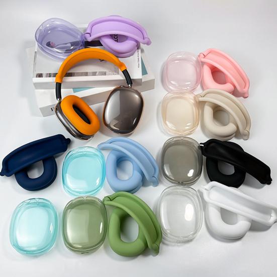 Kopfhörerhülle für AirPods Max Vollständige Schutzhülle Weiche Silikonhülle Kratzfest & Schweißbeständig Präzise Aussparungen Ohrpolster Kopfbügel Schutz