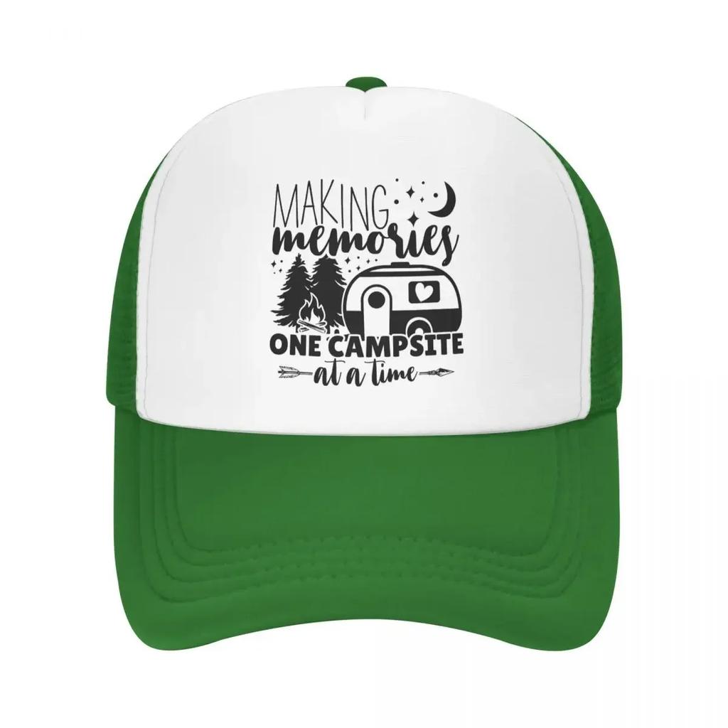 Custom Adventure Camping Happy Camper Baseball Cap Women Unisex Breathable Trucker Hat Streetwear Snapback Hats