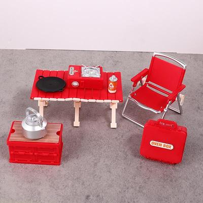 1:12 Dollhouse Miniature Camping Picnic Set Folding Chair Gas Stoves Model Decor Toy Doll House Accessories