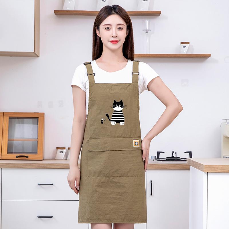 Женский модный водонепроницаемый фартук с мультяшным принтом 2026 - Милый, пятноустойчивый кухонный и поварской фартук