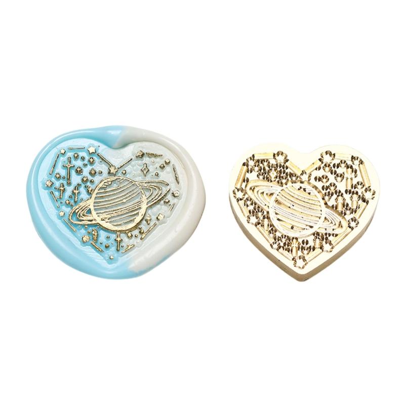 Heart Series Sealing Wax Stamp Head Heart Shaped Wax Seal Stamp for Envelopes Wedding Invitation Decorations Brass