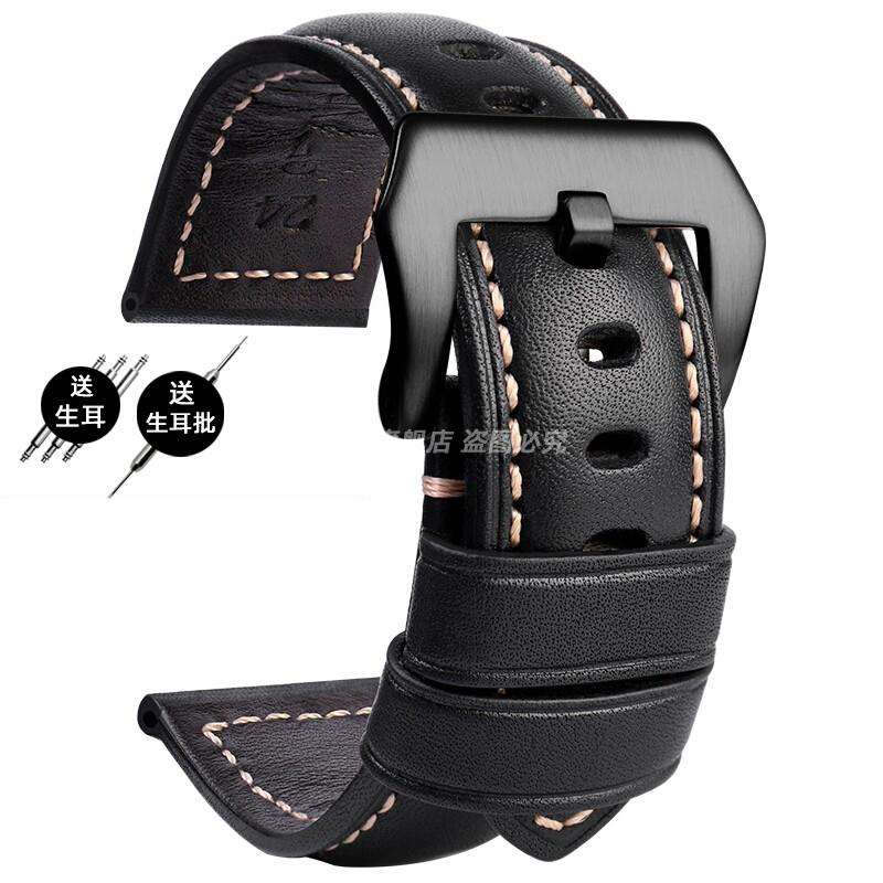 For Panerai PA441 PAM01661 Lumino Watch strap with thickened Italian cowhide Watchbands Vintage Watch Band male Bracelet 22 24MM