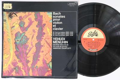 LP Skiva YEHUDI MENUHIN, GEORGE MALCOLM, AMB - Bach Sonater För Violin Och Klaver CVB1741 FATHE Frankrike Klassiskt Begagnad