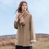 Betu Women's 2025 Autumn Mid-Length Double-Faced 100% Wool Coat