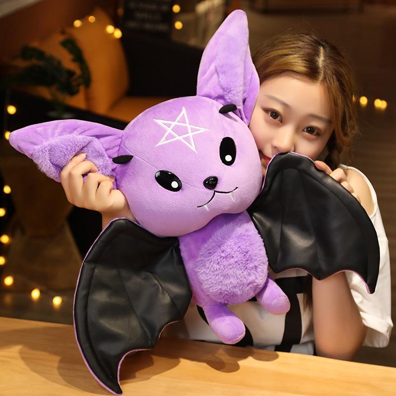 Demon Bat Halloween Plushy Four-color Demon Bat Cartoon Soft Model Kids Christmas Halloween Holiday Gifts Horror Style Home Deco