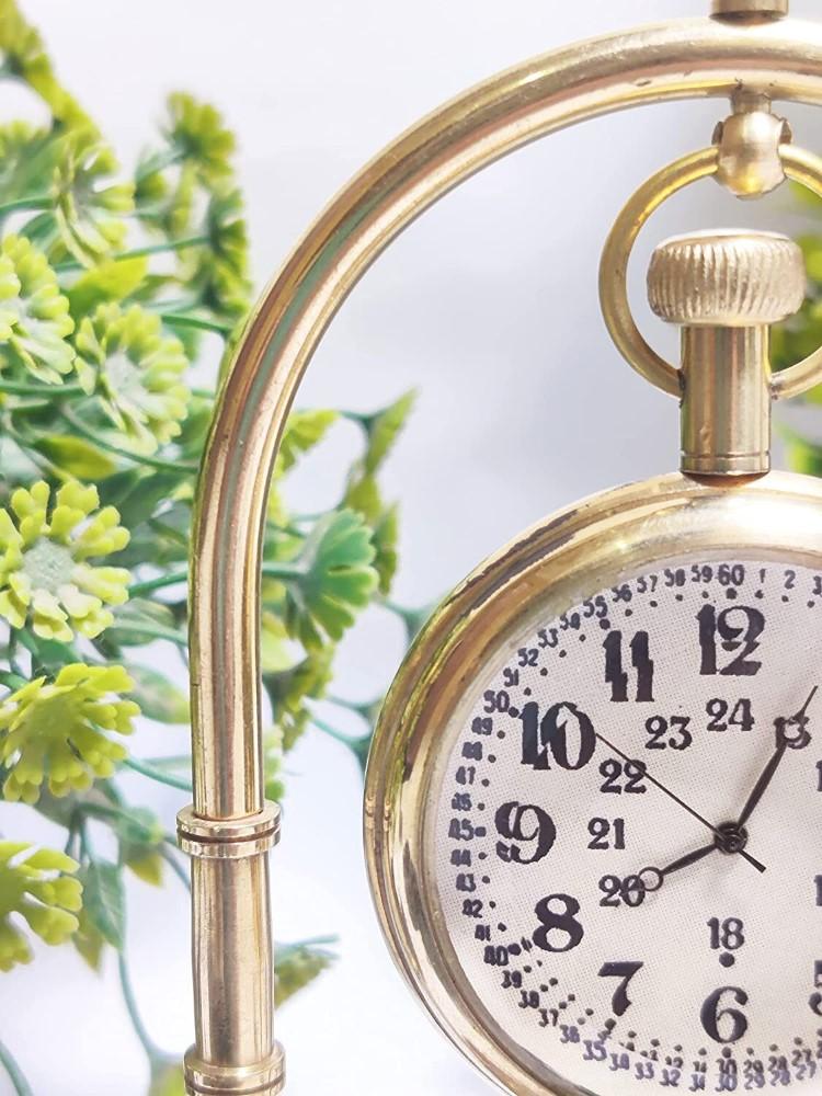 Antique Desk Clock Vintage Table Top Antique Brass Decorative Gift
