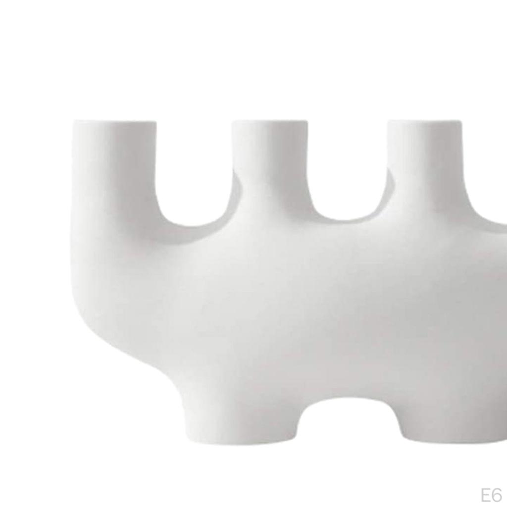 2 Pieces Abstract Ceramic Candle Holders Desktop Decoration Ornament for Yoga Gardens Spring