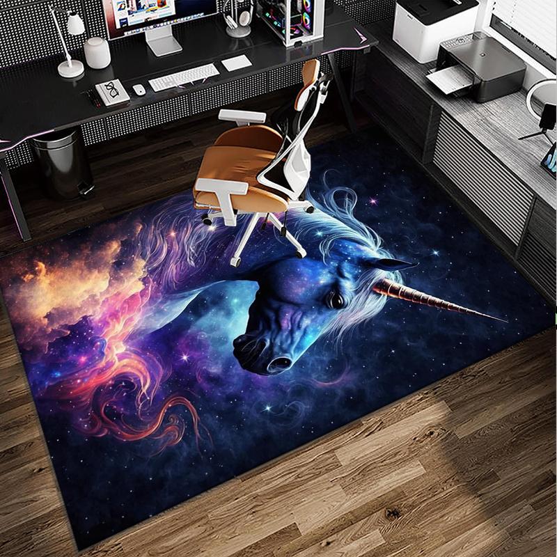 Magical Unicorn Garden Office Rug Chair Mat, Entryway Carpet, Suitable for Front Door, Bedroom, Living Room, Desk, Holiday Gift