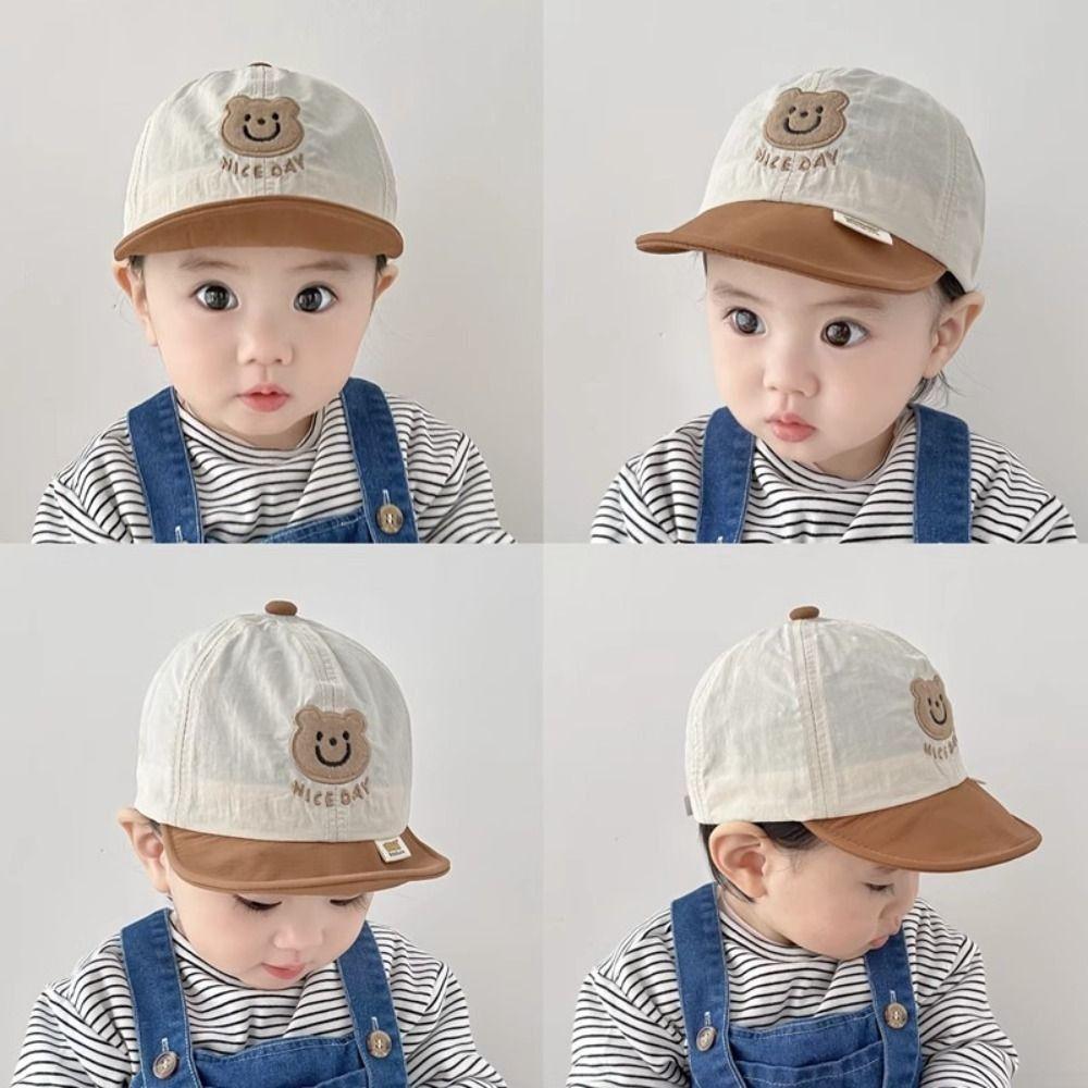 Quick-drying Baby Peaked Hat Summer Children Sunscreen Cap Korean Bear Baseball Cap Toddler