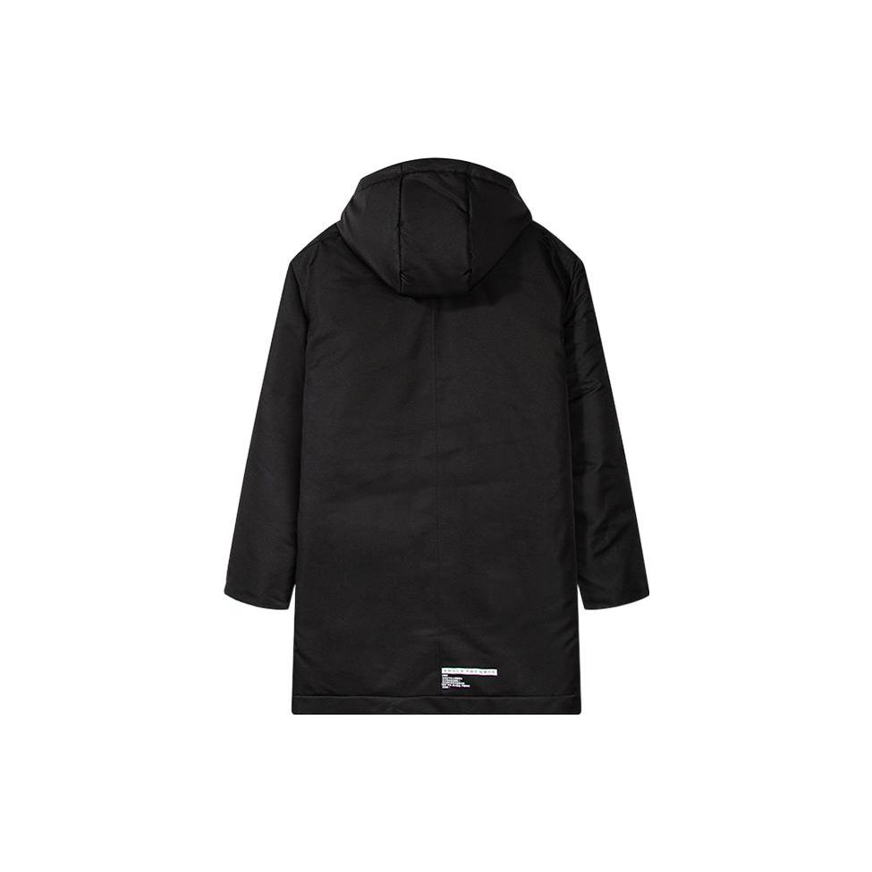 Anta Basketball Series Winter Logo Sports Warm Mid-Length Hooded Down Jacket Men outerwear Black 152041911-3