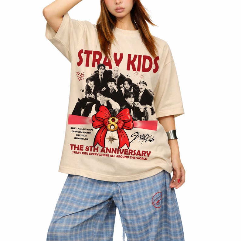 2026 Fashion Tee Men Women Vintage Top Retro Stray Kids 8th Anniversary Shirt, Stray Kids Stay Shirt, All We Need Is Stray Kids Y2K