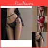 Elegant Red High Waist Lace Underwear With Cross Tie Design Breathable And Soft