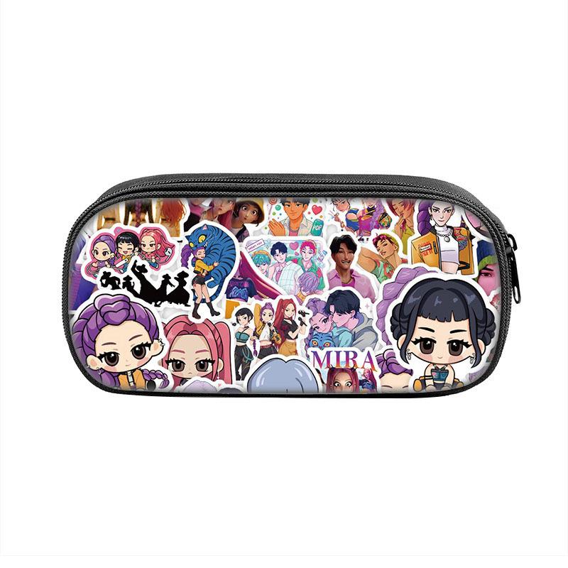 Demon Hunters Pencil Case KPop Demon Hunters Primary and Secondary School Children's Pencil Case Storage Bag CLE