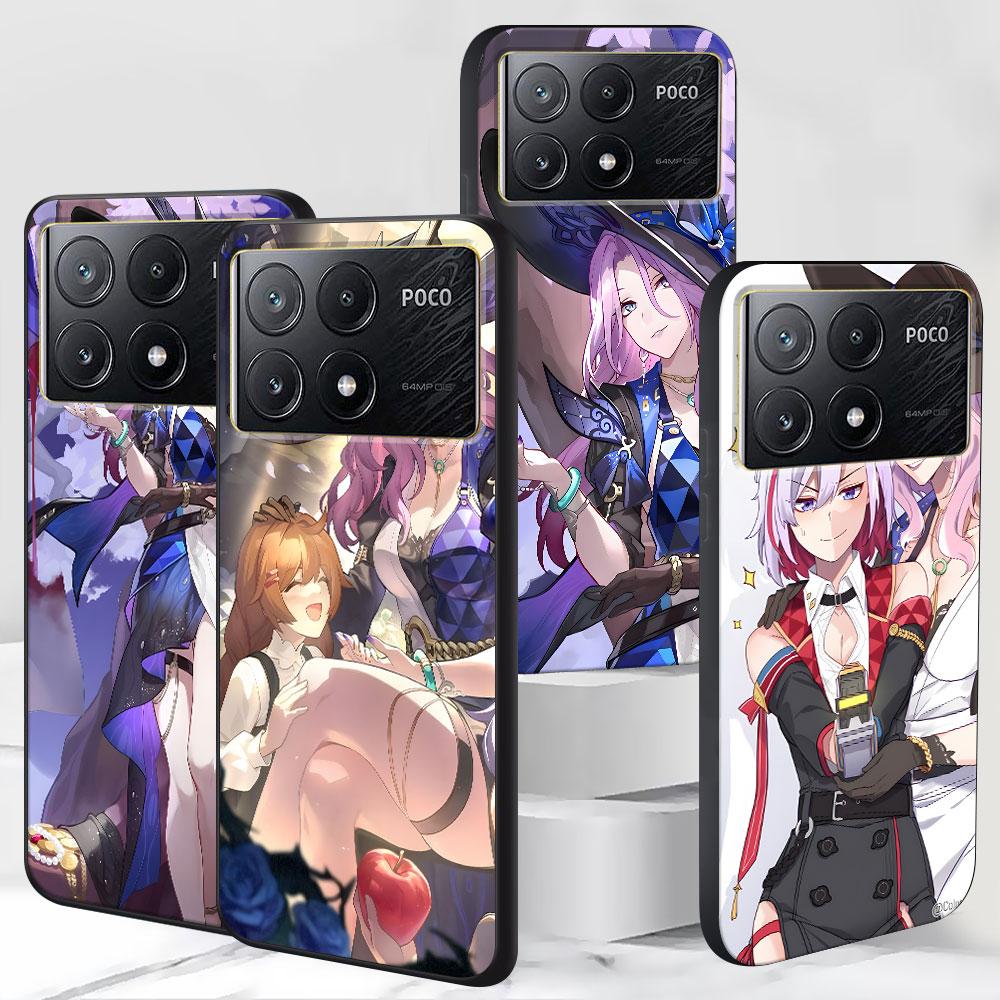 Jade Honkai Star Rail Case for Xiaomi Poco M3 X3 NFC X5 M5s M4 Pro 5G F3 Black Silicone Soft Phone Cover Coque