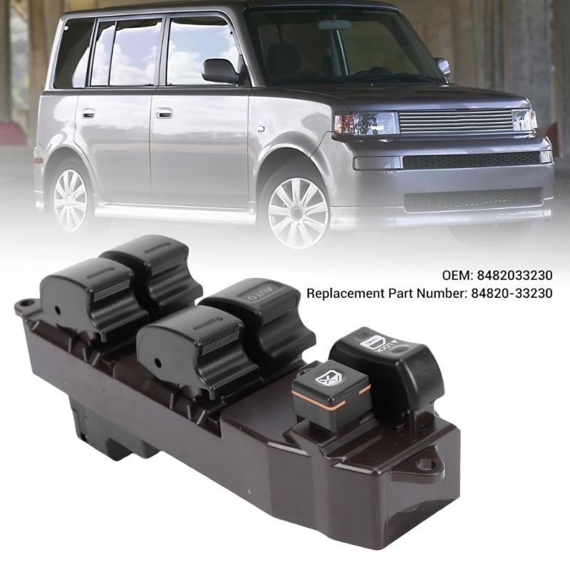 Black Window Control Button Assembly for Driver Door Replacement Work, Left Door Position and Part Number Reference 8482033230 8482012491 for