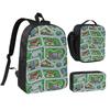 Car City Carpet Road Rug 90s Nostalgic Toy Backpack  BookBag School Bag Shoulder Bags 3ps Insulated Lunch Bag Pencil Case