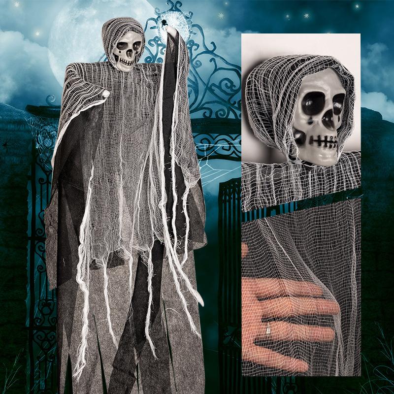 Halloween Party Hanging Skull Skeleton Ghost Ornament Horror Props Haunted House Decoration Halloween Party Outdoor Decoration
