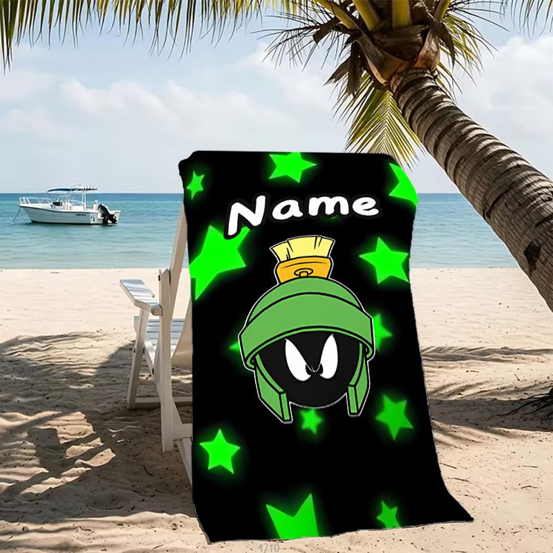 Customizable personalized beach towels Marvin the Martian themed designs.Suitable for the beach, yoga, sports;ideal as beach accessories