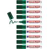 Marqueur Permanent - EDDING - 550 - 10 Stylos - Vert - Pointe Ronde 3-4 Mm - Résistant À L'eau