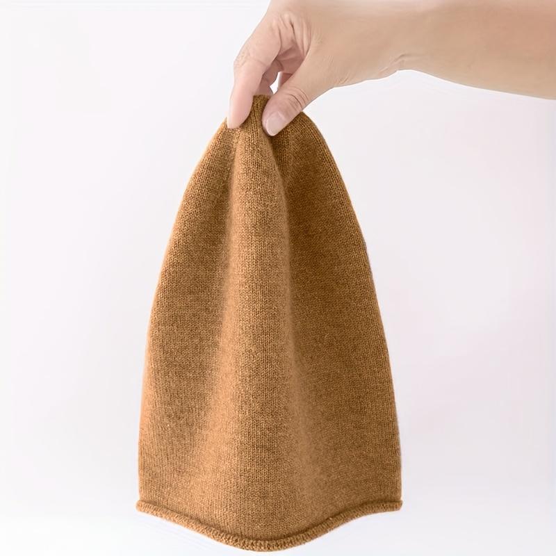 

1 шт. Шапка с помпоном из шерстяной смеси, холодостойкая шапка, широкая повязка на голову, головной убор для осени и зимы, большого размера, визуально уменьшает лицо