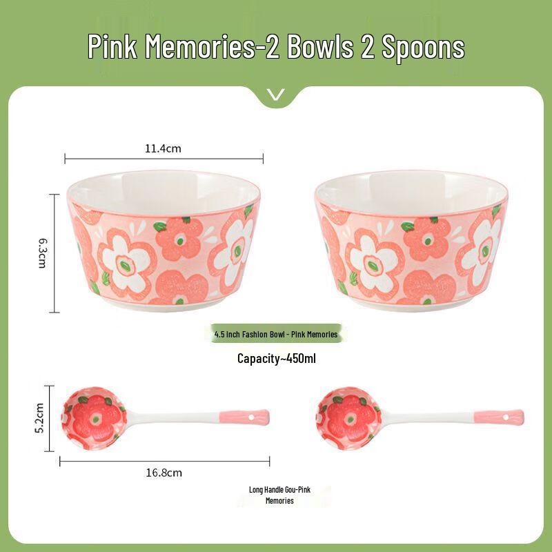 Linpan Fashion Ceramic Bowl & Spoon Set