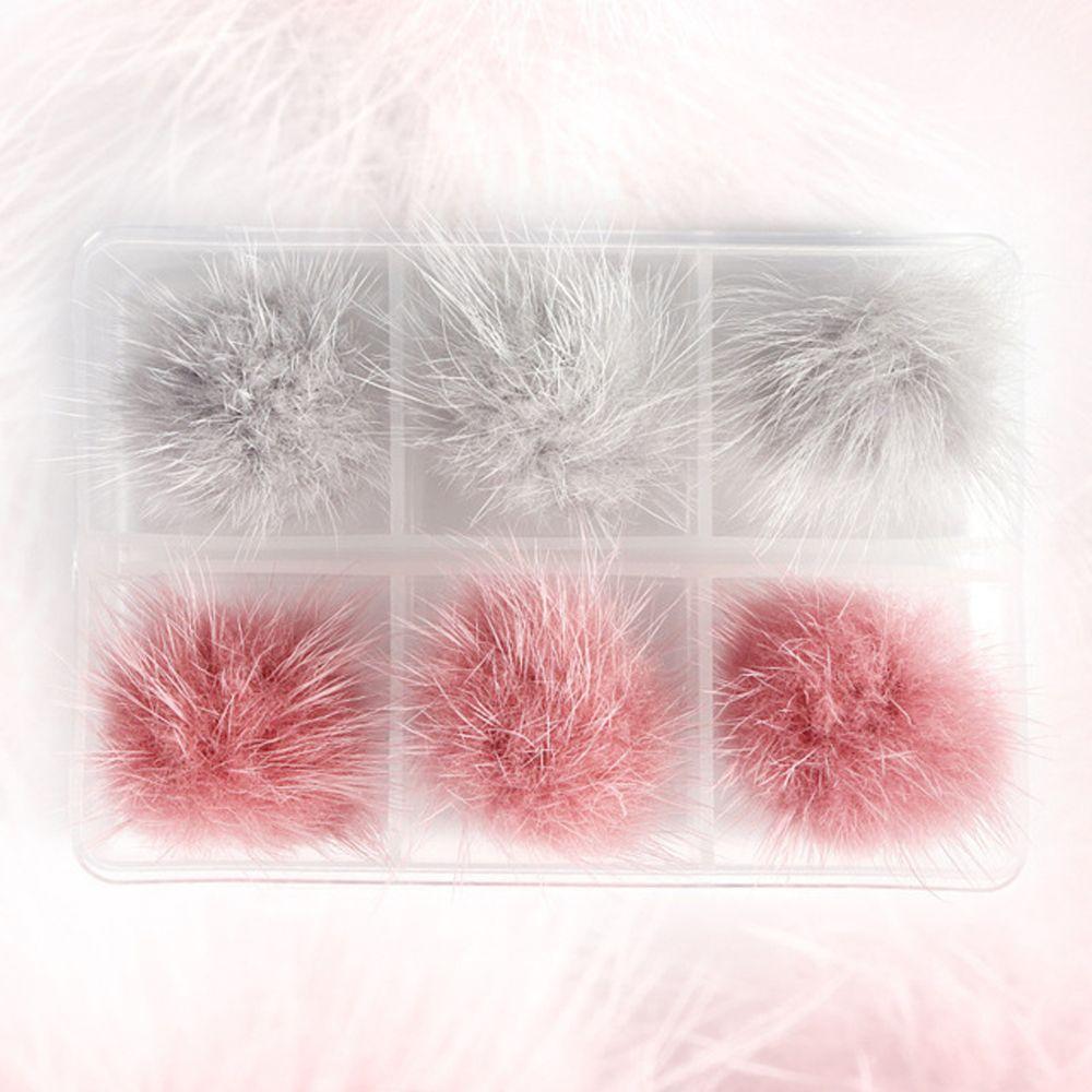 

Faux Fur Balls Magnetic Nail Pom Poms Nail Art Fluffy Pom Nail Ball With Base DIY Nail Decoration 2