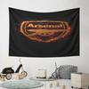 Arsenal Logo with Fiery Background Pattern Wall Hanging Tapestry Decorative Tapestry Home Decor for Bedroom and Living Room