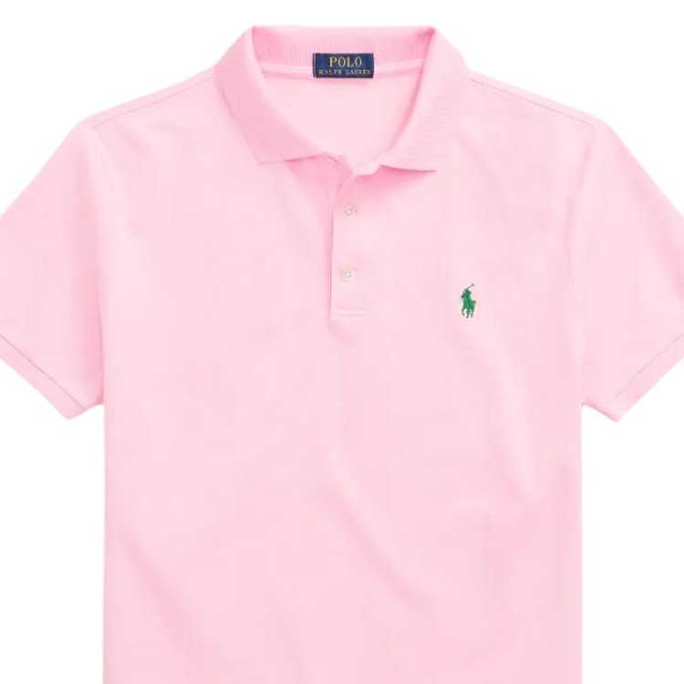 Polo Ralph Lauren Solid Color Logo Embroidered Slim Fit Casual Short Sleeve Polo Shirt Men tops Pink MNPOKNI1N821189-650