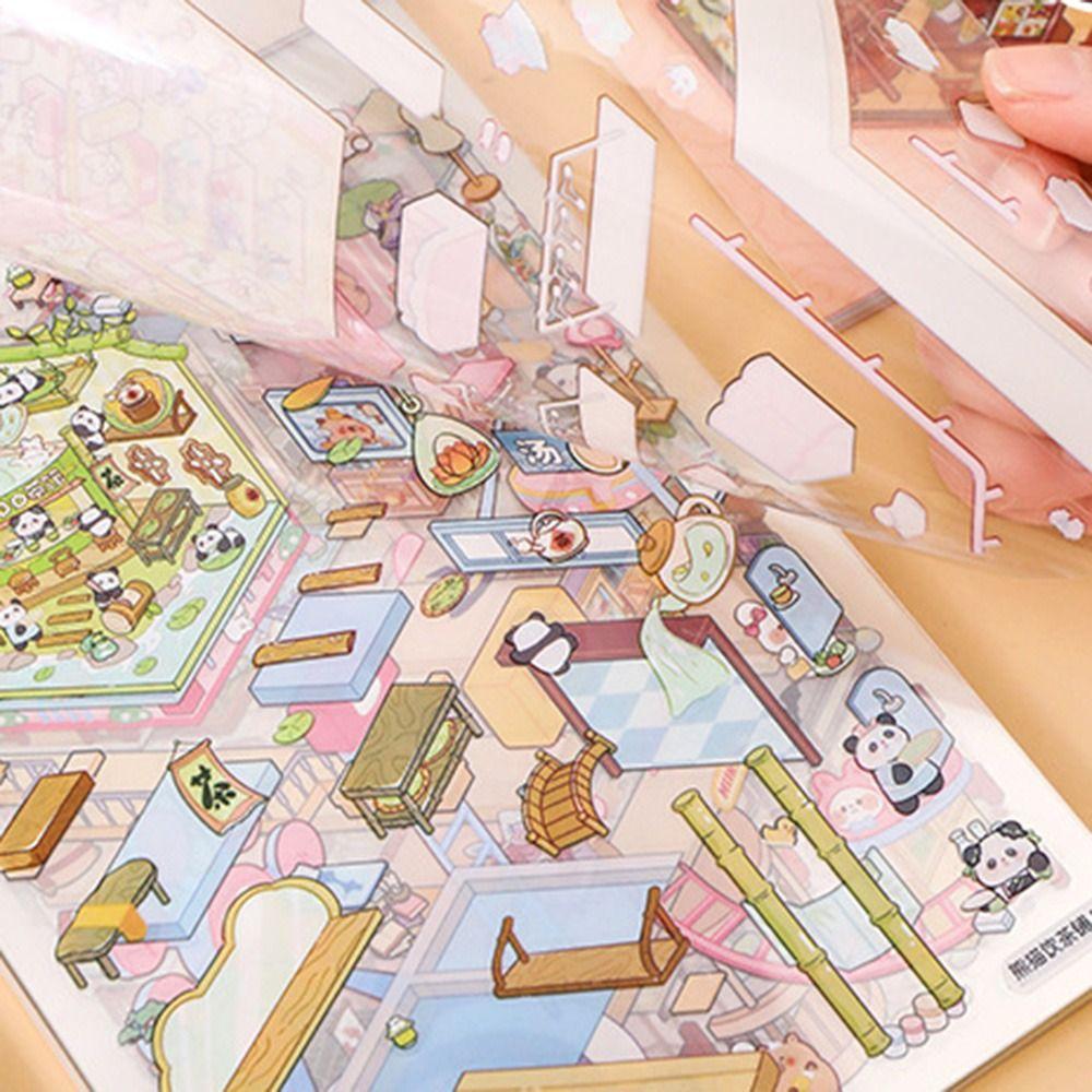 Capybara Landscape Sticker Book Cartoon Miniature Scene Scrapbook Kit  Kid Toy