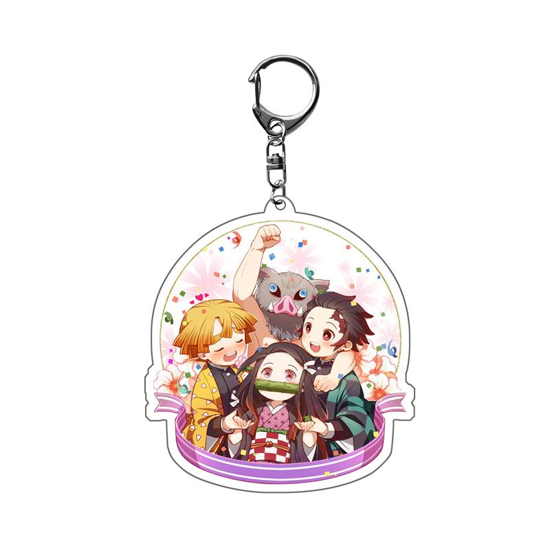 Anime Demon Slayer Kimetsu No Yaiba Llavero Anillo Dibujos Animados Kamado Tanjirou Kamado-Nezuko Tomioka Giyuu Figura de Acción Modelo Regalo