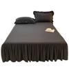 2025 Multi-Size Solid Color Ruffle Single Bed Skirt