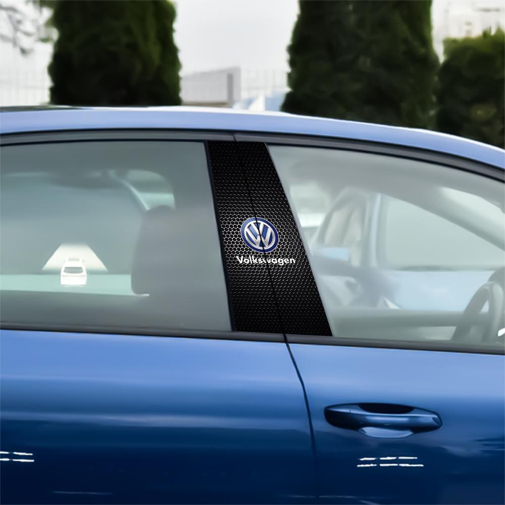 Q112Pcs Car B-pillar Sticker Door Center Pillar Anti-Scratch Protective Decals For Volkswagen VW Rline Golf 4 5 Polo Passat Tiguan