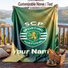 Flannel Blanket Sporting CP Print Custom Name Text Soft Throw for Sofa Bed