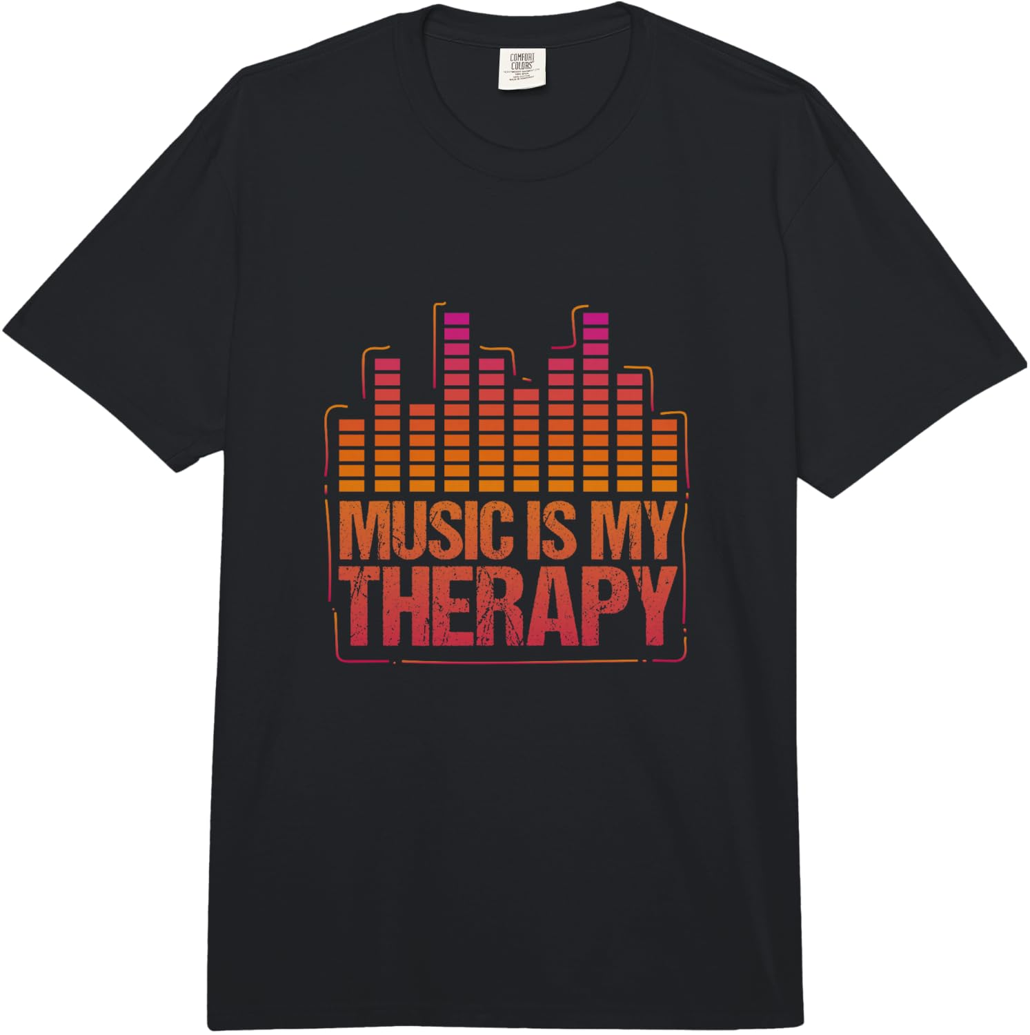 Music is My Therapy! Funny DJ Disco Style Comfort Colors Adult Heavyweight Unisex T-Shirt XXXXL