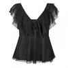 Womens/Ladies Relaxed Fit Puff Sleeve Blouse