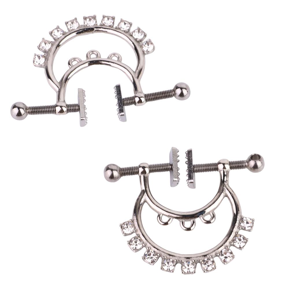 QKKQ New Stainless Steel Nipple Clamps Bondage Adult Sex Toys Noble Style Steel Clip Suitable for Adult Men and Women