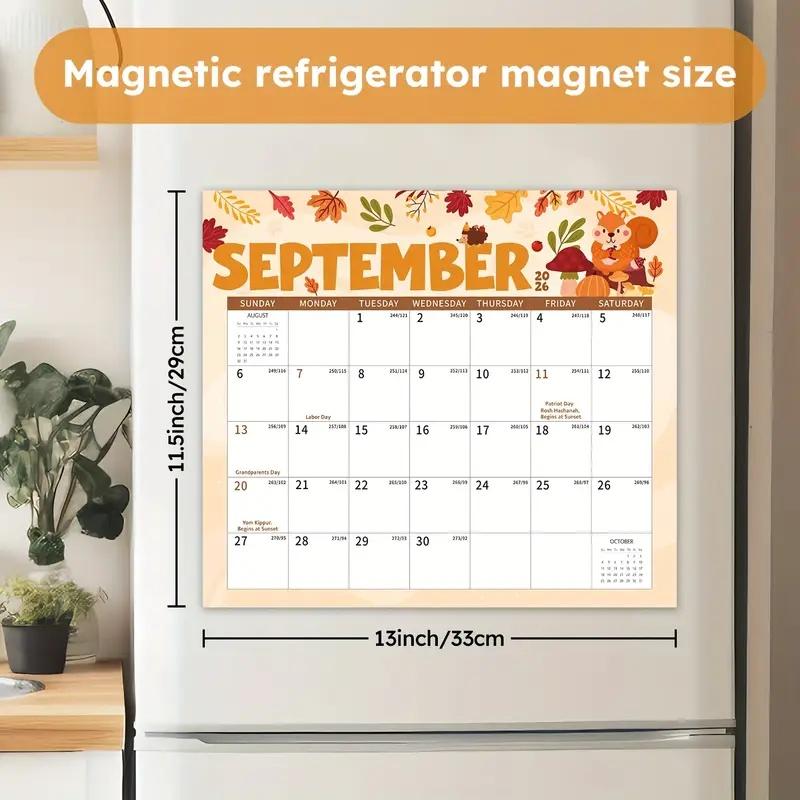 Magnetic Calendar -2027, 18 Monthly Calendar From Jan  To Jun 2027 With Corner Guard Holiday Refrigerator Calendars
