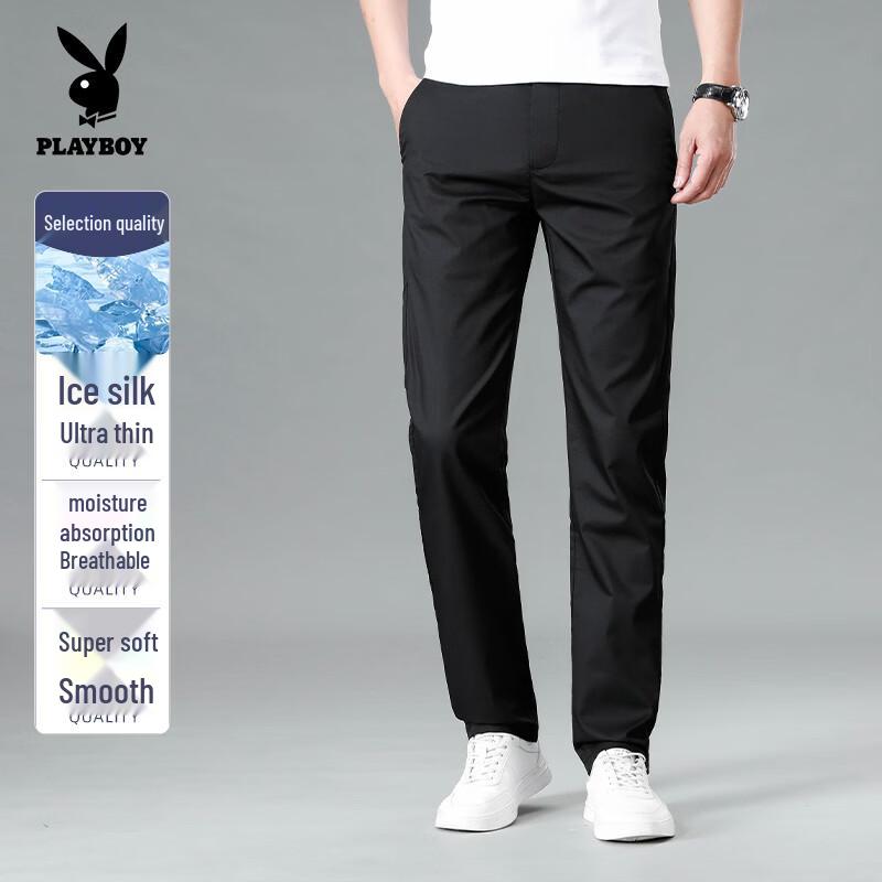 PLAYBOY Men s Spring Summer Thin Casual Straight-Leg Pants 42