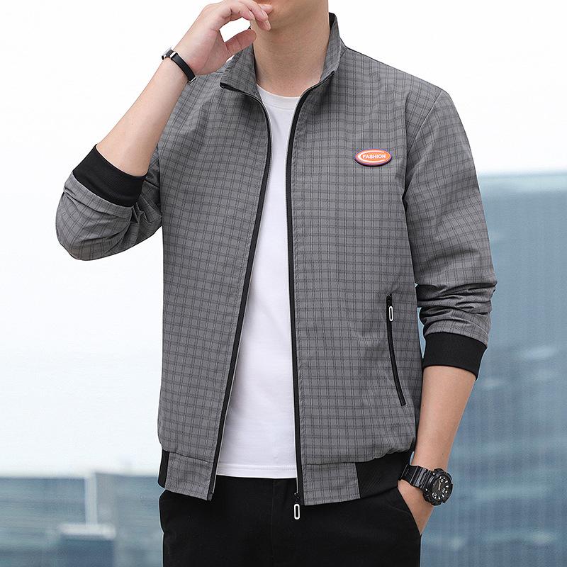 Baseball Collar Spring and Autumn Solid Color Versatile Casual Korean Version Loose Stand-up Collar Top Jacket Jacket