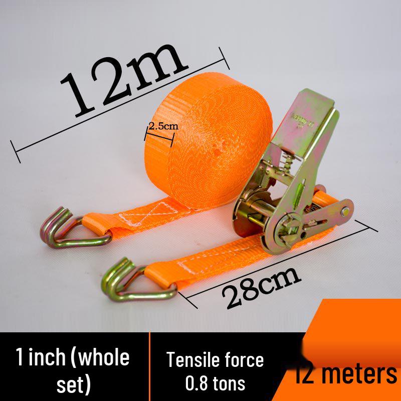 Ratchet Tie-Down Straps with Hooks for Cargo Securing