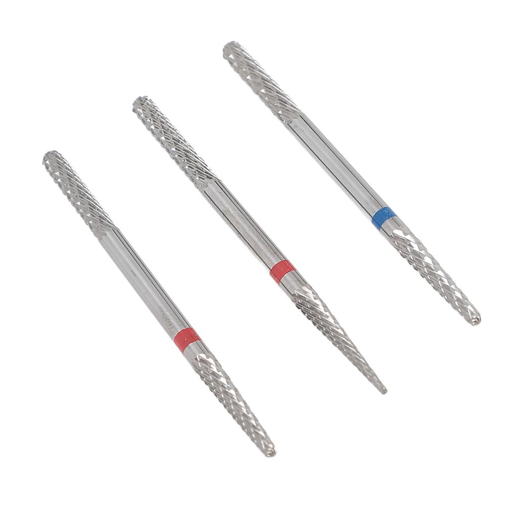 Set 3 buc. Capete de freză din oțel tungsten pentru unghii, pentru manichiură, capete de șlefuit 2 în 1 cu cap dublu, pentru