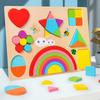 Wooden Rainbow Puzzle Board: Early Learning & Color Sorting Toy for Children