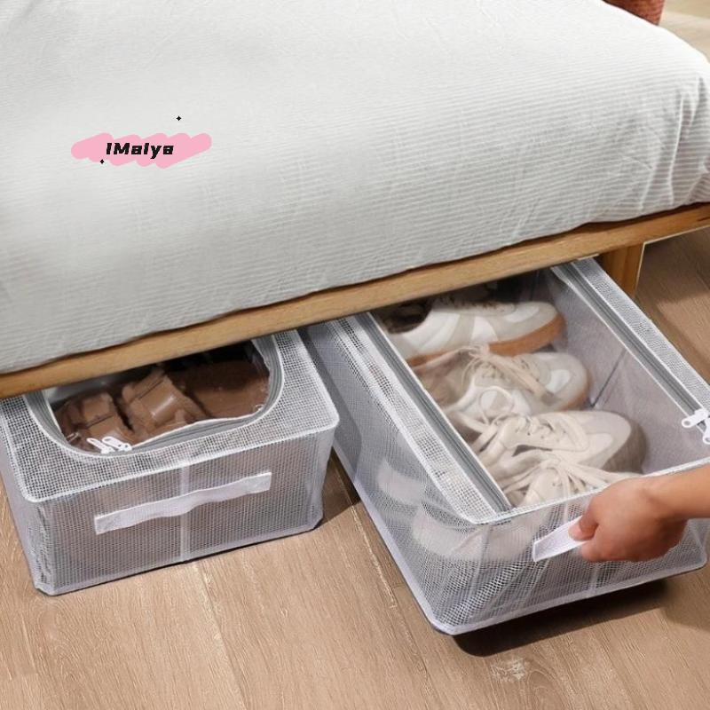 M-1Pc Extra Large Under Bed Shoe Storage Bag Dust-Proof Folding Clothes Organizer Wardrobe Box For Home Organization