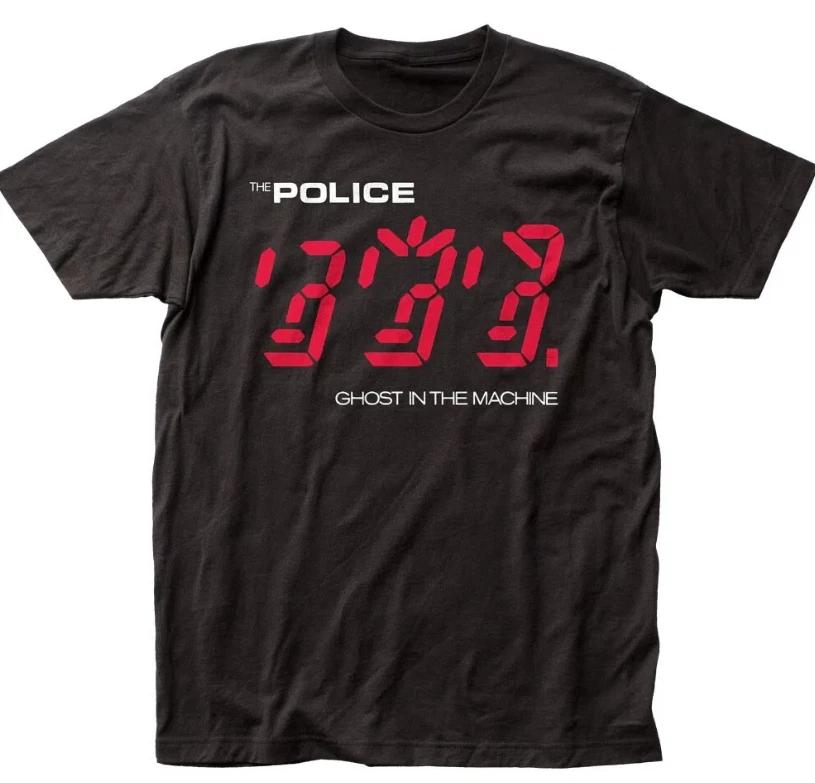 The Police Призрак в машине Мужская футболка Рок-н-ролл Музыкальная группа Футболка Черная S