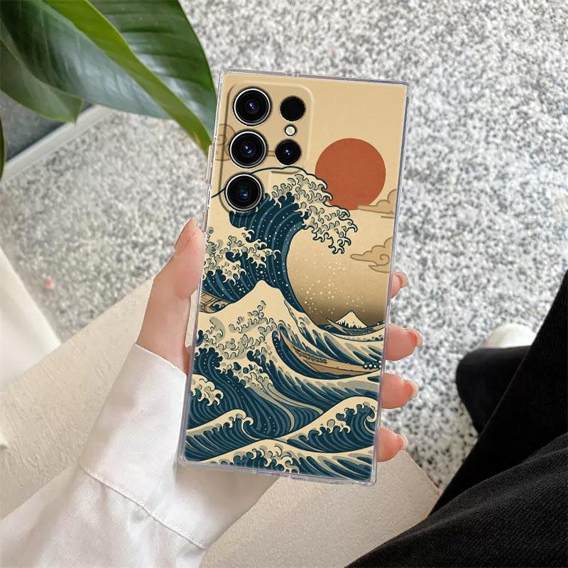 La Grande Onda Katsushika Hokusai Custodia Trasparente Per Samsung Galaxy S26 S25 S24 S23 Ultra S20 S21 FE S22 Plus S26 Ultra Copri Telefono