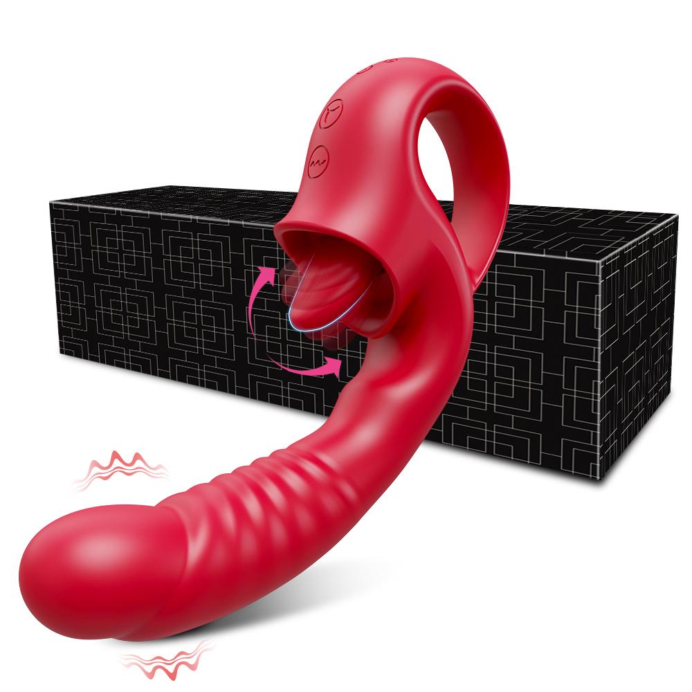 Tongue Licking Vibrator For Women G Spot Dildo 20 Modes Swing Nipple Clitoralis Stimulator Female Sex Toys For Adults Couples