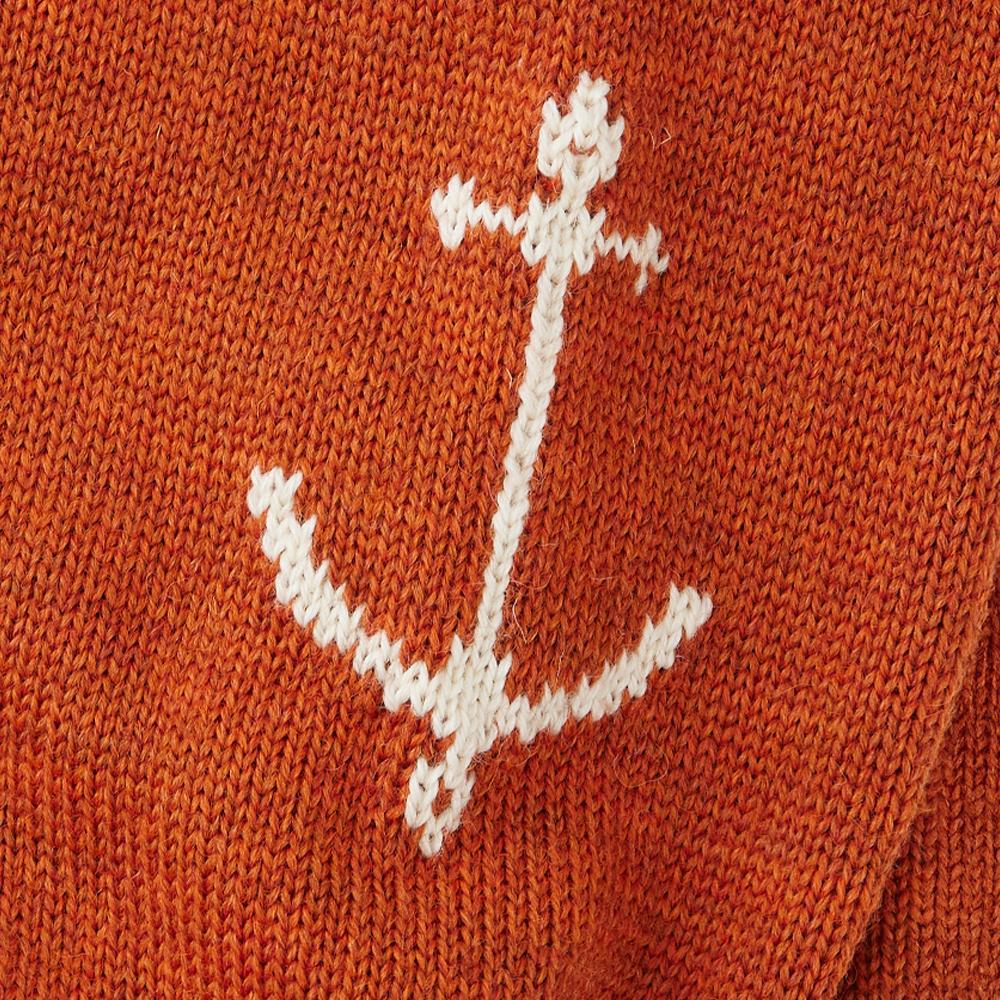 Guernsey Woollens Fischer Ganzkörper-Strickjacke - Gebranntes Orange