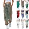 Women's Fashion Printed Guards Drawstring Elastic Waist Strap Casual Pants